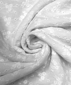 bawełna haftowana biała